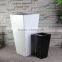 Modern Style Small Square Black Fiberglass Garden Planter Flowerpot