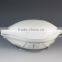 Leaf Shape White Porcelain Casserole With Iron Rack