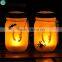 Halloween party favor frosted glass candle jars Painted Mason Jars