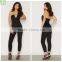 Panelled padded cups strapless jumpsuit for women with three quarter sleeve