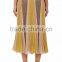 Wholesale Customized Summer Latest Yellow Pleated Midi Skirt(DQM034S)