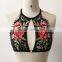 Wholesale front open lingerie black ladies sexy crop top embroidery bra