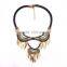 Vintage Metal Leaf Pendant Garment Necklace for Womens Jewelry