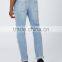 2017 Wholesale Price Men Fashion Street Jeans Mid Wash Shredded Jeans