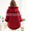 Anly wholesale new arrival women fashion wine red faux fur cape white