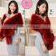 2016 New Product Noble Cape Brand Name Shawl Hand Made Wholesale Cashmere And Fox Fur Trim