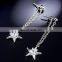 2017 Women's Creative Tassel Long Earrings Micro-diamond Shiny Star Zircon Stud Earrings