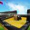 Norway Mechanical Bull Rodeo Game Rodeo Surfboard With Black And Yellow Inflatable Background