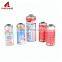 Necked-in empty aerosol spray paint can filling