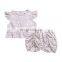 2019 summer girls floral fly sleeved top tshirt & infant ruffle bloomers 2pc set