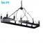 Decorative large industrial led ceiling hanging black wrought iron chandelier pendant lamp