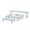 Hot sale clear tempered glass stainless steel tv stand design