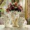 Hand Made Giled White Flower Ceramic Vase Livling Room Decoration For Wedding Gift