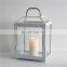 Set of 2 Glitzhome Farmhouse Wood Metal White Lanterns Decorative Hanging Candle Lanterns