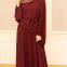 Ready stock]New Vintage Abaya Women Plain Long Dress Muslim Kaftan Islamic Jilbab Maxi Robe Gown