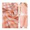 wholesale fabrics suppliers gingham pink plaid rayon cotton polyester crepe fabric dress