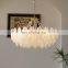 Luxury Feather Shape Long Hanging Lamp Decoration LED Pendant Lights Dimmable Led Lights Handmade Glass Chandelier