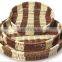 Supermarket round fruit and vegetable food grade plastic rattan basket display bread basket storage basket