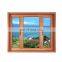 2021 hot sale modern customizable aluminum wood style swing frame tempered glass household casement window