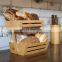 Bamboo Wood Fruit Basket Holder Vegetable Bread Storage Stand Kitchen 2 Tier Wooden Produce Standing Organizer