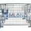 Warehouse foldable mesh wire cage pallet