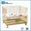 Stacking foldable wire mesh container with lid
