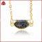 18K Gold Fill Brazilian Druzy Necklace Marquis Pendant