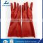 Heavy duty cotton liner oil resistant long sleeve red smooth pvc working safety hand gloves                        
                                                                                Supplier's Choice