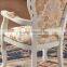 Solid wood antique carved hand French wing royal chair with arm