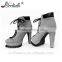 OEM ODM 12cm suede material women booty lace up platform high heel sexy booties