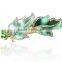fashionable leaves shape alloy enamel crystal hair clip