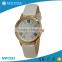 latest fashion rose gold case hot sell girl colorful dial factory price PU leather band 3TM waterproof fashion woman watch