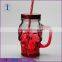 Machine made cheap price glass skull mason jar with handle                        
                                                Quality Choice
