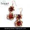 Fashion jewelry hot selling pendant flower shape crystal earring gold plated jewelry earrings