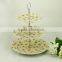 High quality white porcelain 3 tiers flat cake plate homewares