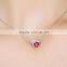 factory hotsale precious jewellery 18K gold Inlay natural red ruby heart-shaped gemstone pendant necklace fashion jewelry 2016