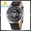 WJ-5434 newest hot sale GTS stylish stainless steel back leather band quartz men watch