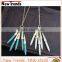 Vintage Bohemia style gold long chain turquoise charm necklace