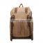 Canvas Leather Backpack With Drawstring Closure