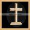 Wooden factory custom handmade carved cheap unfinished wooden cross with standing