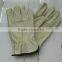 Cow split with double palm leather glove safety working glove