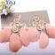 2016 Gold Plated Elegant New Design Simple Alloy Earring Jewelry , Women Fashion Birds Feather Pendant Earring/