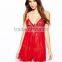 Lace Slip Nightdress in Sexy Red