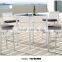 Nice design white color garden rattan furniture bar table and chair eco-friendly bar set