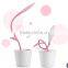 3 brightness adjustable goose neck LED pen holder table lamp