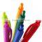 New style retractable neon color ball pen with rubber frosted barrel