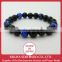 Okinawa Firefly Stones Bracelet (19cm): Black Onyx beads and Lampwork beads from Okinawa Island, japanese natural stone, Japan