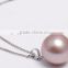 fashion freshwater 9.5-10mm AAA round sterling silver nice design pearl pendant