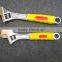 CHROME PLATED ADJUSTABLE WRENCH WITH RUBBER HANDLE