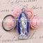 2016 new design key chain ring custom key holder Our Lady of Guadalupe metal cross key chain split key ring clip wholesale